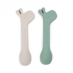 Lot de 2 cuillères silicone lalee vert Done by deer