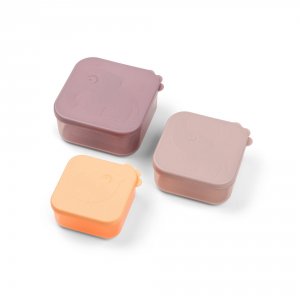 Lot de 3 boites à goûter deer friends rose Done by deer