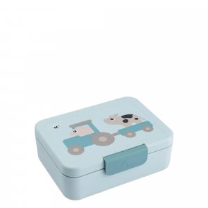 Boîte à goûter avec séparateur tiny farm bleu Done by deer