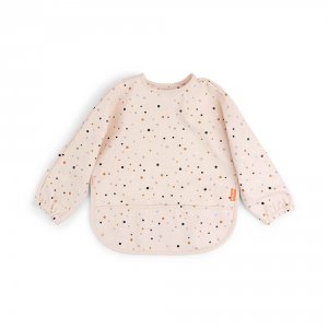 Bavoir manches longues 6-18 mois happy dots rose Done by deer