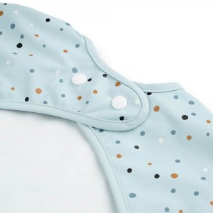 Bavoir manches longues 6-18 mois happy dots bleu Done by deer