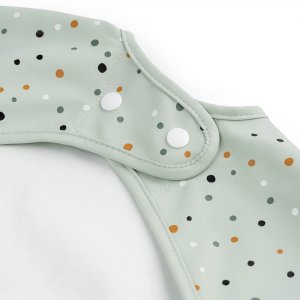 Bavoir manches longues 6-18 mois happy dots vert Done by deer