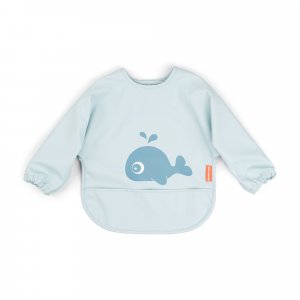 Bavoir à manches longues 6-18 mois wally bleu Done by deer