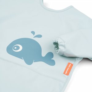 Bavoir à manches longues 6-18 mois wally bleu Done by deer