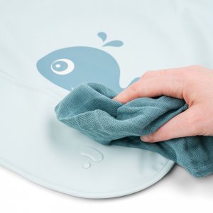 Bavoir à manches longues 6-18 mois wally bleu Done by deer