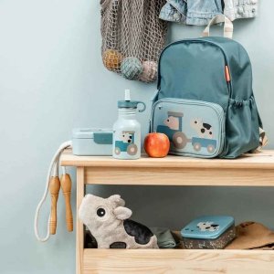 Gourde en inox avec paille tiny farm 350 ml bleu Done by deer