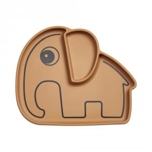 Assiette antidérapante en silicone elphee mustard