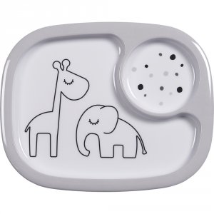 Assiette à compartiments yummi dreamy dots grey