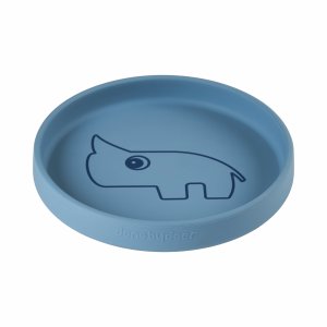 Assiette plate en silicone nozo bleu