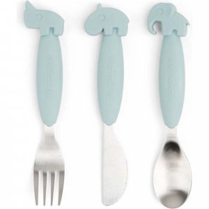 Lot de 3 couverts 3 easy-grip deer friends bleu Done by deer