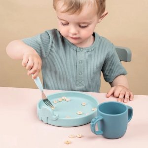 Lot de 3 couverts 3 easy-grip deer friends gris Done by deer