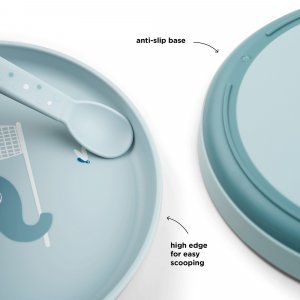 Assiette bébé foodie elphee bleu Done by deer