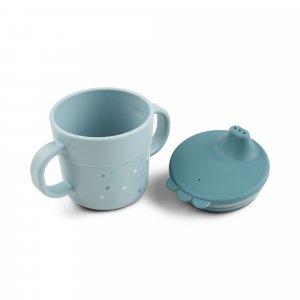 Tasse d'apprentissage happy dots bleu Done by deer