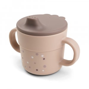 Tasse d'apprentissage happy dots rose Done by deer