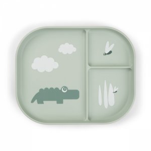 Assiette compartimentée foodie croco vert Done by deer