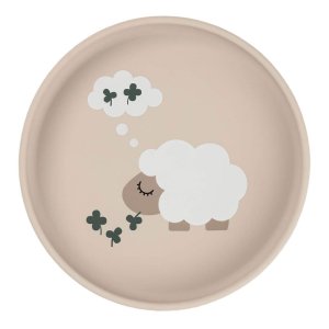 Assiette stick & stay en silicone tiny farm sable Done by deer