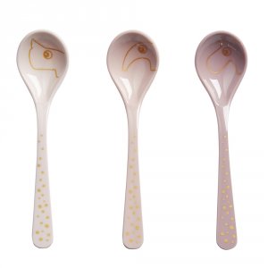 Lot de 3 cuillières happy dots gold / powder