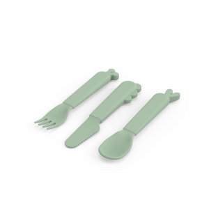 Lot de 3 couverts en silicone deer friends vert Done by deer