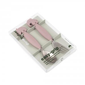 Set de 2 couverts easy-grip deer friends rose Done by deer