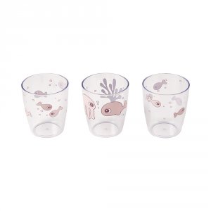 Lot de 3 yummy mini gobelet sea friends rose poudré Done by deer