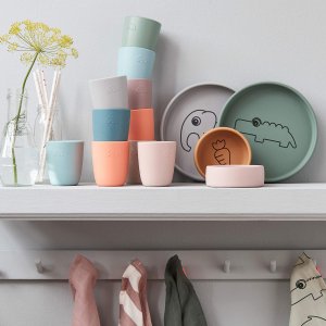 Lot de 3 gobelets en silicone bleu mixte Done by deer