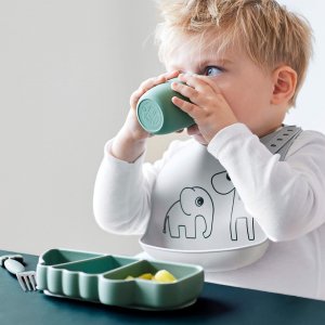 Lot de 3 gobelets en silicone corail/sable/bleu Done by deer