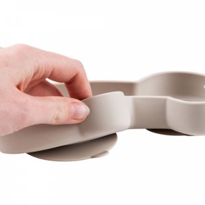 Assiette silicone avec ventouse lalee sable Done by deer
