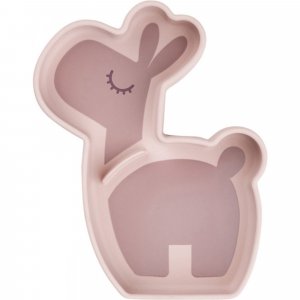 Assiette silicone avec ventouse lalee rose Done by deer