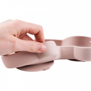 Assiette silicone avec ventouse lalee rose Done by deer