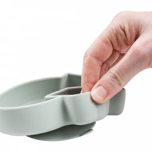 Assiette silicone avec ventouse birdee vert Done by deer