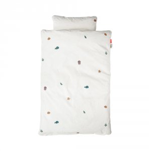 Housse de couette et taie sea friends beige