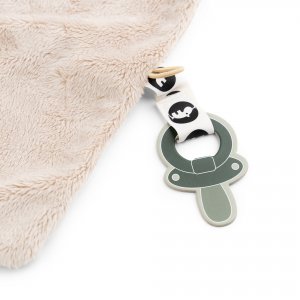 Doudou plat attache sucette lalee sable Done by deer