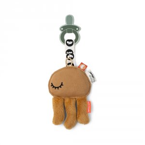 Doudou attache sucette jelly noir et blanc Done by deer