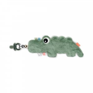 Doudou attache-sucette croco vert Done by deer