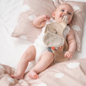 Doudou attache-sucette elphee sable Done by deer