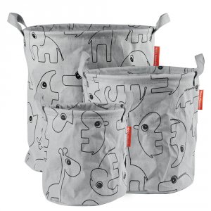 Lot de 3 paniers de rangement contour grey