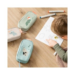 Trousse à crayons playground vert Done by deer