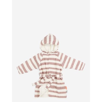 Peignoir gots stripes rose 1/2 ans
