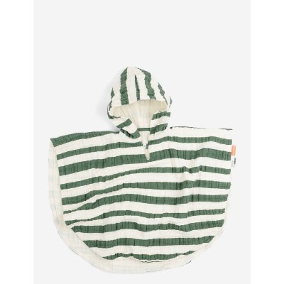 DONE BY DEER Poncho de bain gots stripes vert