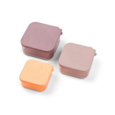 Lot de 3 boites à goûter deer friends rose