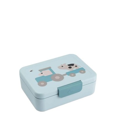 Boîte à goûter avec séparateur tiny farm bleu
