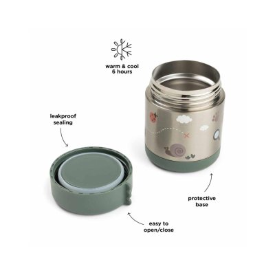 Boîte à repas isotherme tiny trails vert 300 ml