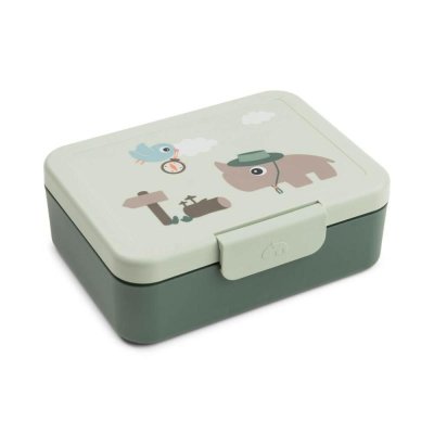 Boîte à goûter avec séparateur tiny trails vert
