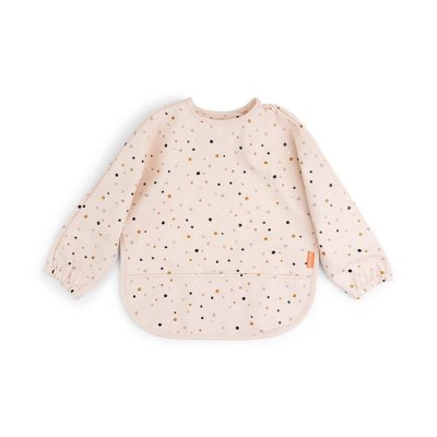 Bavoir manches longues 6-18 mois happy dots rose