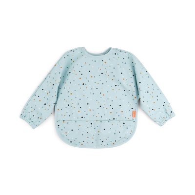 Bavoir manches longues 6-18 mois happy dots bleu