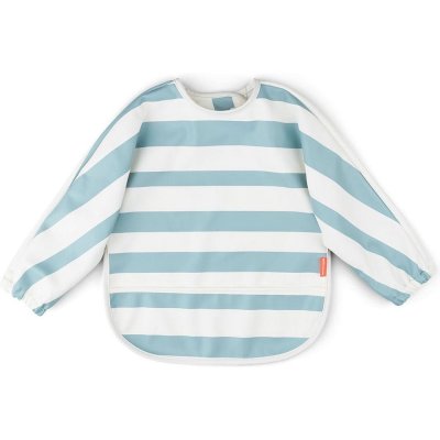 Bavoir manches longues 6-18 mois stripes bleu