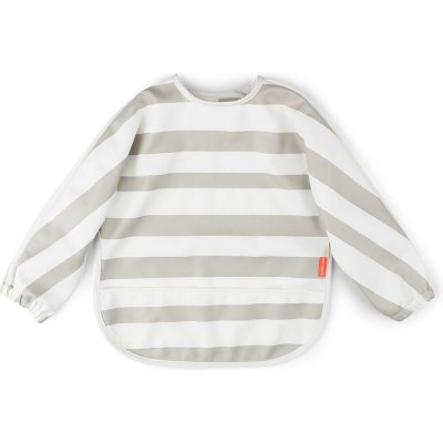 Bavoir manches longues 6-18 mois stripes sable