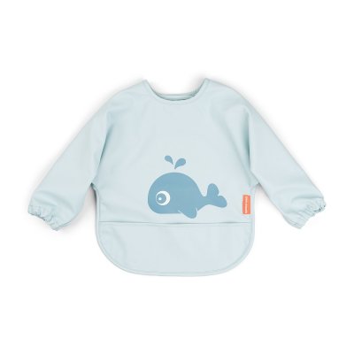 Bavoir à manches longues 6-18 mois wally bleu