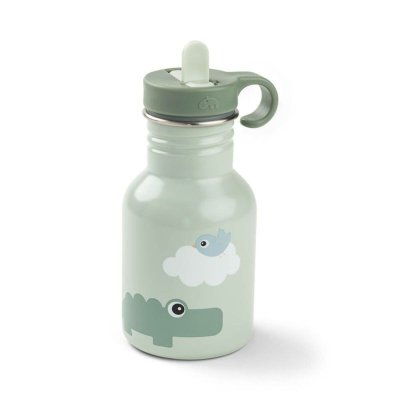 Gourde en inox avec paille playground 350 ml vert