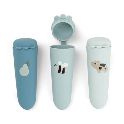 Lot de 3 moules à glace en silicone dotti bleu